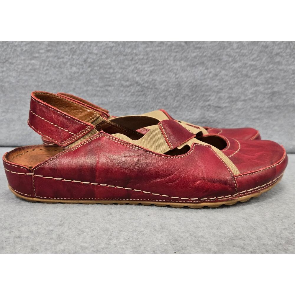 V Italia Red Sling Back Sandals Size 39